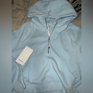 nwt lululemon half zip scuba- powder blue